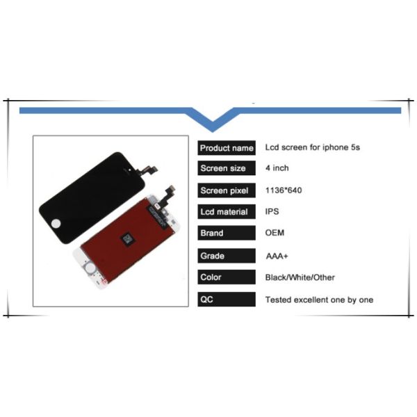 OEM Lcd screen for iphone 5s, lcd assembly replacement for iphone 5s, replacement lcd screen for iphone 5s lcd display