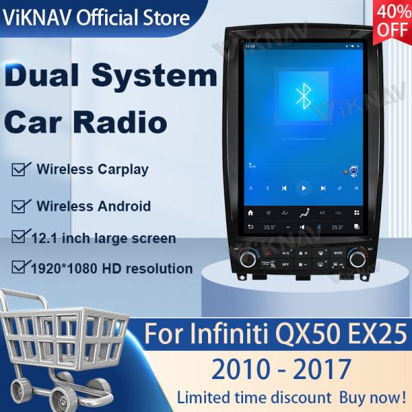 Viknav Car Radio For Infiniti QX50 EX25 (2010-2017) multimedia player Touch Screen Stereo GPS Navigation Audio
