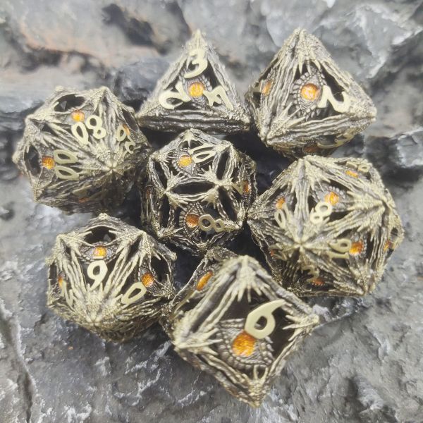 Hand Polished Metal Polyhedral Dice Resin Polyhedral High Temperature