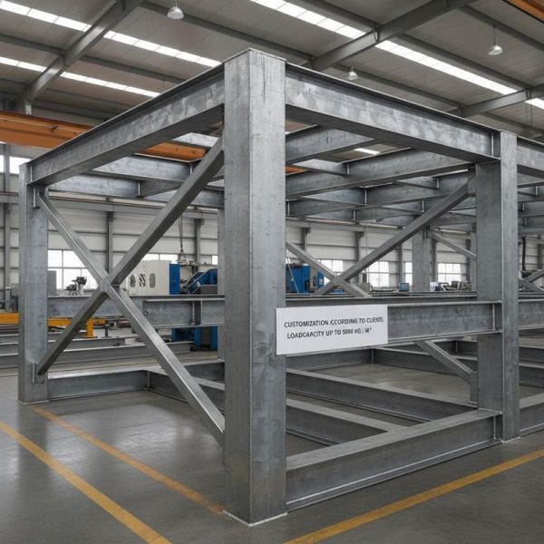 Customizable Industrial Steel Structures with 5000 Kg/m² Load Capacity Galvanized Process and Fireproof Coatings