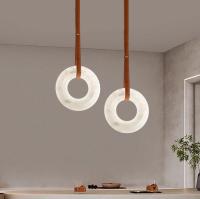 Moderne simple bureau commercial intérieur maison suspendue halo anneau pendentif alabaster lustre
