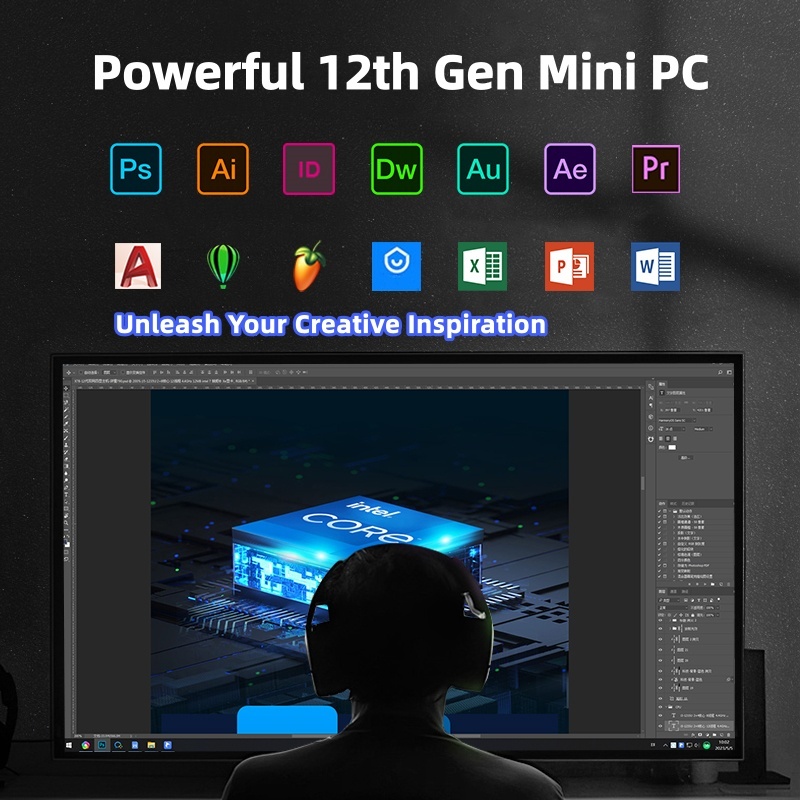 Intel Core I7 1270P Processor Mini PC With 2 LAN 2 HD-MI 1 DP 1 Type-C For Daily Office Security Monitoring