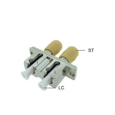 LC-ST Duplex Fiber Optic Adapters Ceramic Ferrule Optical Cord Adapter Metal Material