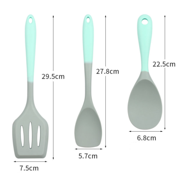 Food Grade Silicone Kitchen Utensils Set for Non-stick Cooking Tools 670g Home Kitchen