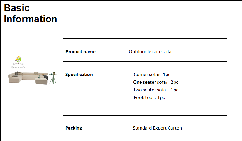 Set of Modern Design Style L Shape Couch for Patio Garden Outdoor Furniture