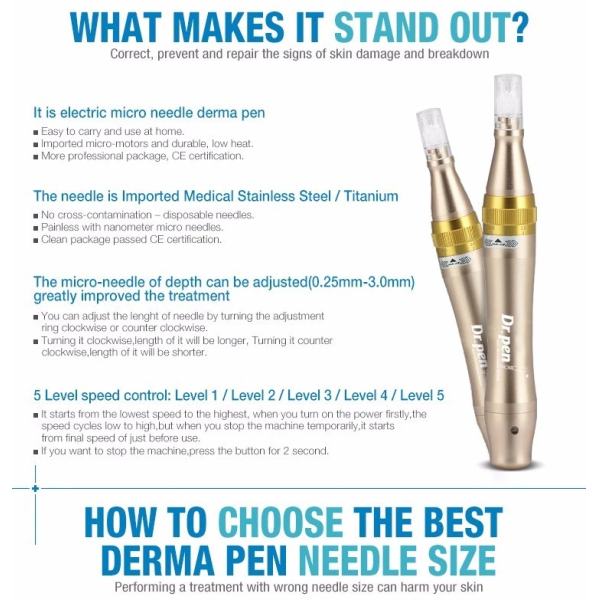 Plastic and Surgical Steel Needle Material The Secret to M5-C Gold Dermapen's Success