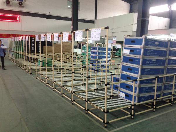 Prateleiras resistentes da tubulação do PE do armazenamento do sistema do racking da tubulação de aço para o armazém eletrônico