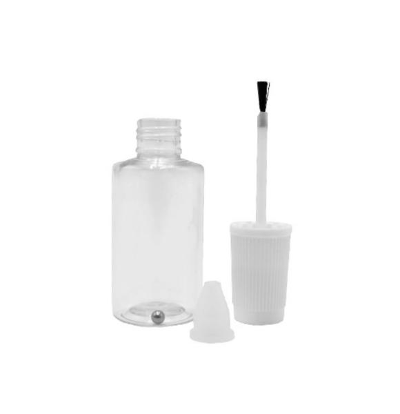 20ml pet plastic bottle with cap and brush steel ball car paint touch up paint bottle