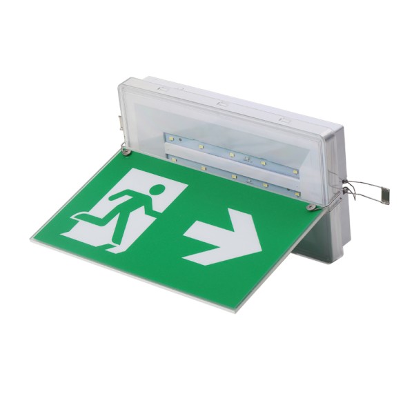 Emergency Exit Sign Light Ceiling Recessed Ni-Cd Battery IP65 Rated 5730 SMD LED