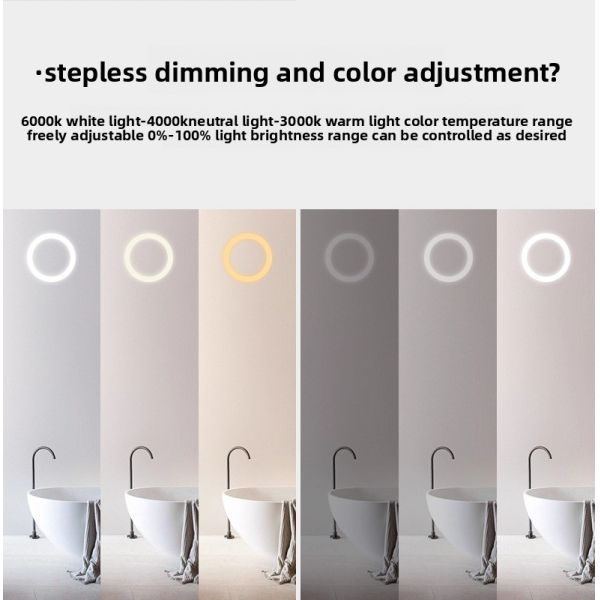 Oval LED Smart Bathroom Mirror - Wall Mounted Vanity Mirror with Touch Switch