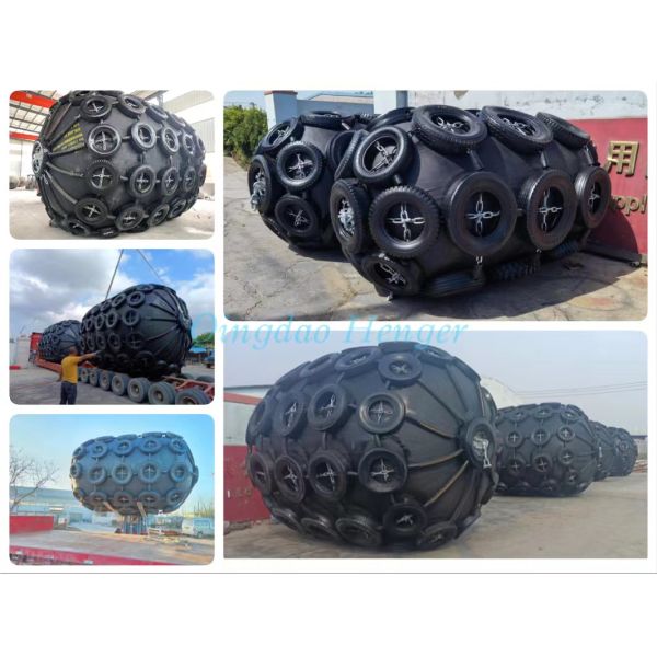 STS Customized Pneumatic Marine Fender Long Lifespan With Chain Tyres Net