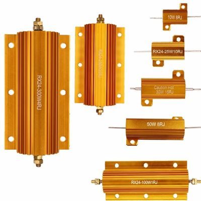 RX24 50W 6RJ Car LED Resistor 6 Ohm High Voltage Power Load Resistor Gold Aluminum Shell