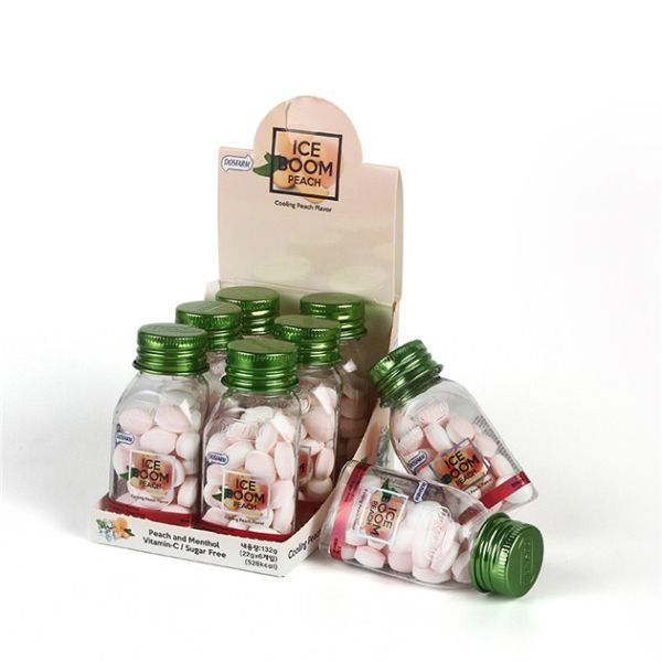 Sabor HALAL del melocotón de Sugar Free Mint Candy Fruit del casquillo del color