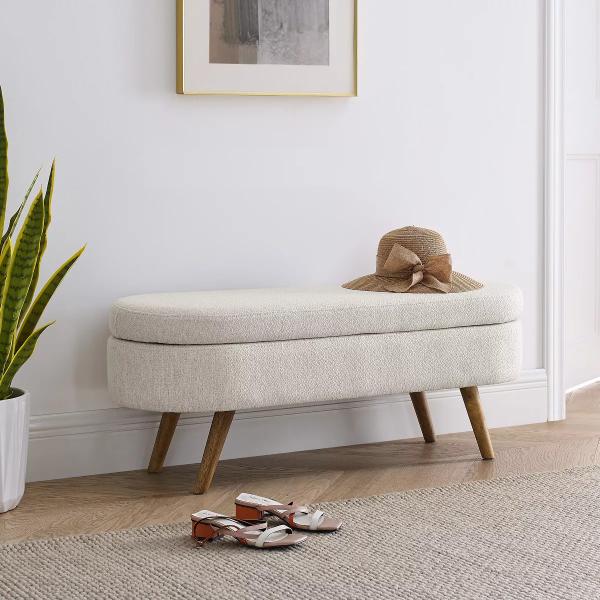 Practical Lounge Living Room Storage Ottoman Movable With Four Legs