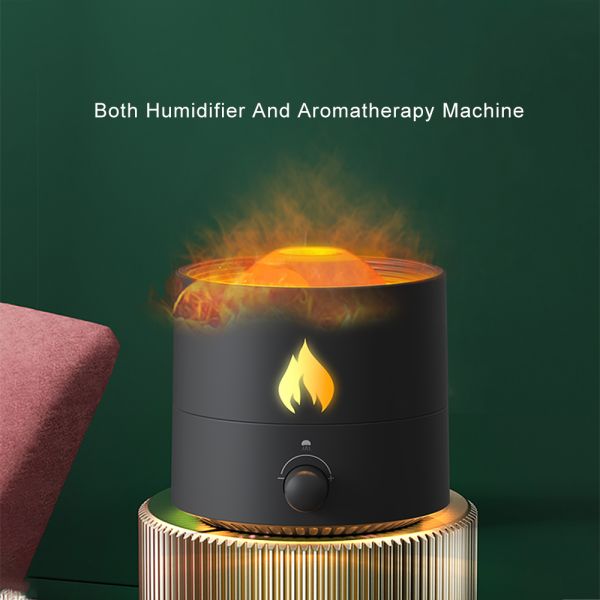 Custom Logo Flame Pattern Aroma Diffuser Ultrasonic Cool Mist Humidifier Air Purifier