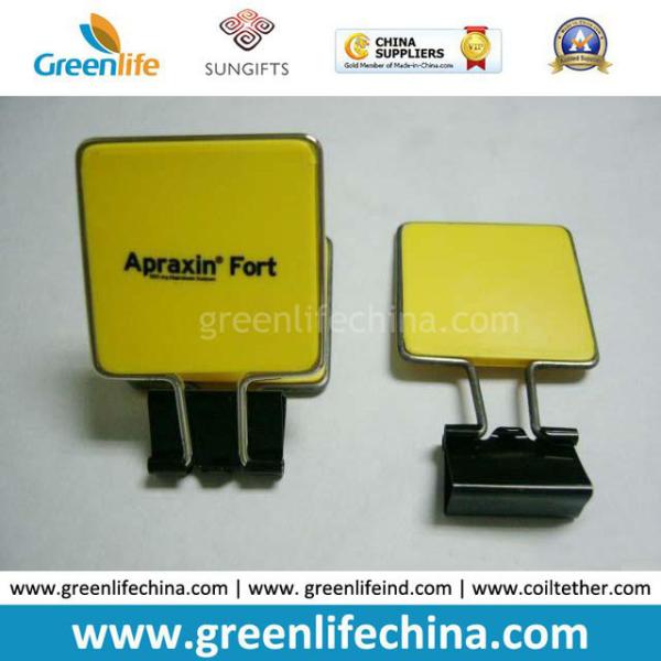 Custom Green Plastic Panel Advertismental Black Binder Office Paper Clip w/Company Logo Printing