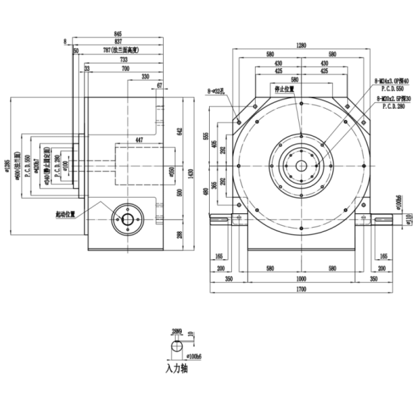 Customizable Large Hollow Shaft Cam Indexing Drive HBY-BT Series