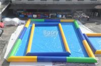Fora da piscina inflável do retângulo/associação portátil azul da explosão