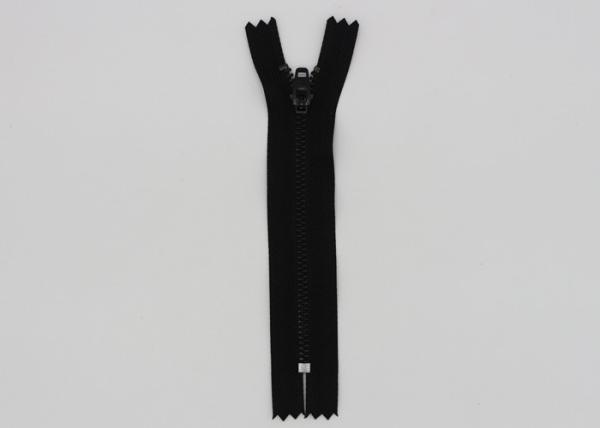 Short Skirt 4 Inch Metal Dress Zips Semi - Auto Lock Black Tape Close End Brass Zipper