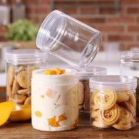 frasco plástico do recipiente de alimento do animal de estimação vazio da cookie dos doces de 400ml 500ml com tampas de Alu