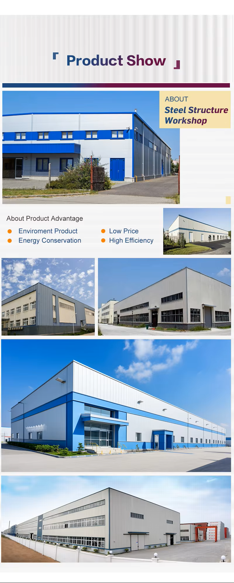Prefab Steel Structure Workshop Industrial Metal Frame Building