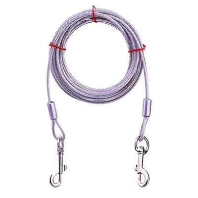 Câble d'attache et piquet pour chien robuste pour chiens jusqu'à 40 kg, anti-morsure, laisse en câble d'acier pour chien