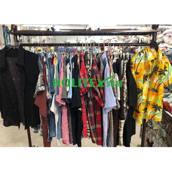 Adults 2nd Hand Mens Clothing , Second Hand Used Clothes Mens Shirts Short Sleeves