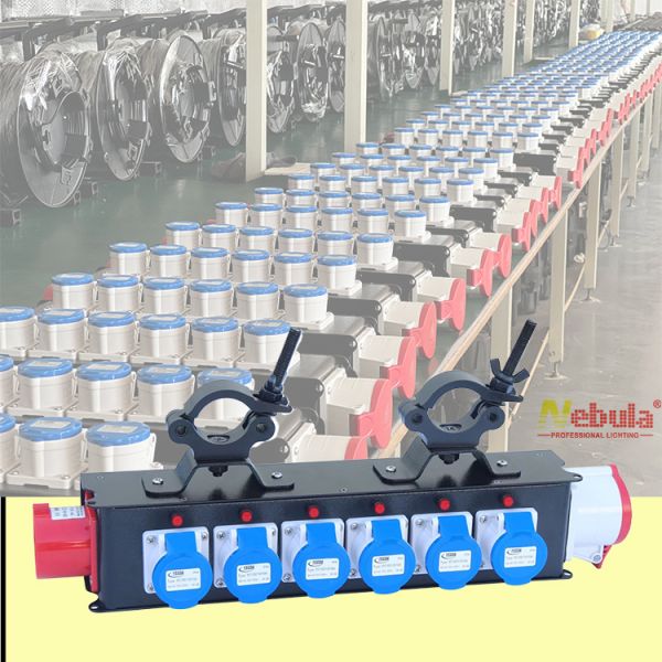 CEE 32A 5P Input 16A Output 6-Socket Stage Portable Splitter Box Equipment Power Distribution
