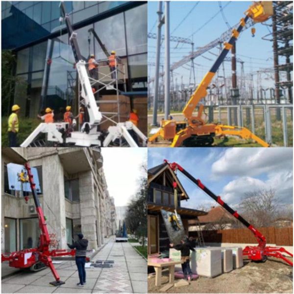 Двигатель дизеля 8 тонн 5 кран паука крана 17.8m паука тонны отслеживаемый чернью