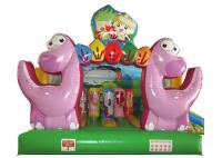 Castillo animoso del bebé inflable del dinosaurio, castillo de salto del niño de costura cuádruple