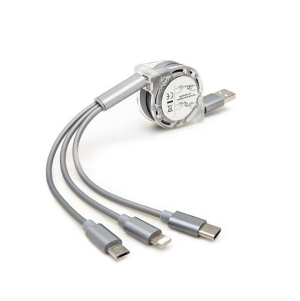 3 in 1 High Speed 3A TPE Phone Charging USB Cable Promotional Gifts