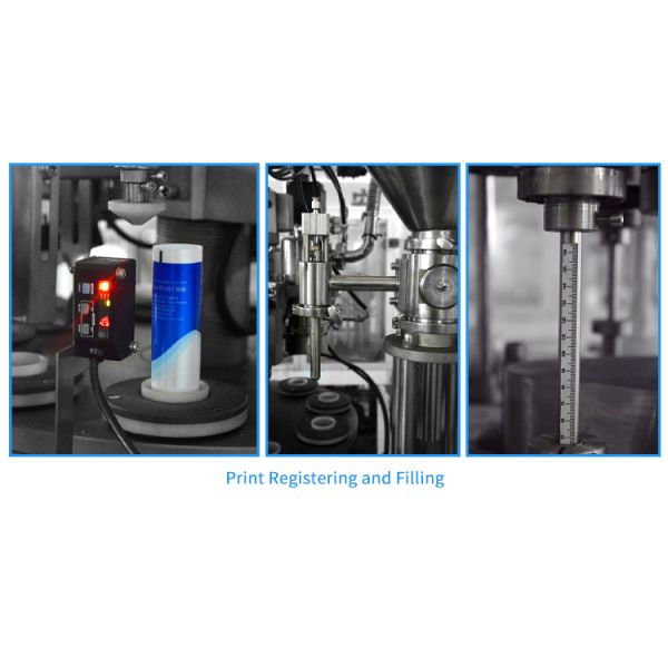 Cosmetics Inner Heating Plastic Tube Filling And Sealing Machine