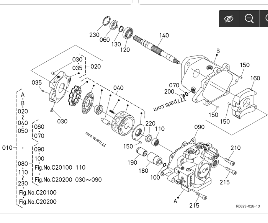 Kubota KX080-4 Main Hydraulic Pump PSVL2-36-E B0610-36003 OEM RD829-61112 RD829-61113 RD829-61115 RD829-61110 for Mini Excavator parts