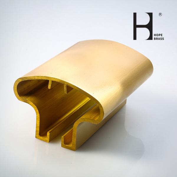 Golden Copper Rustless Brass Hand Rails SGS approved For Home Stairs
