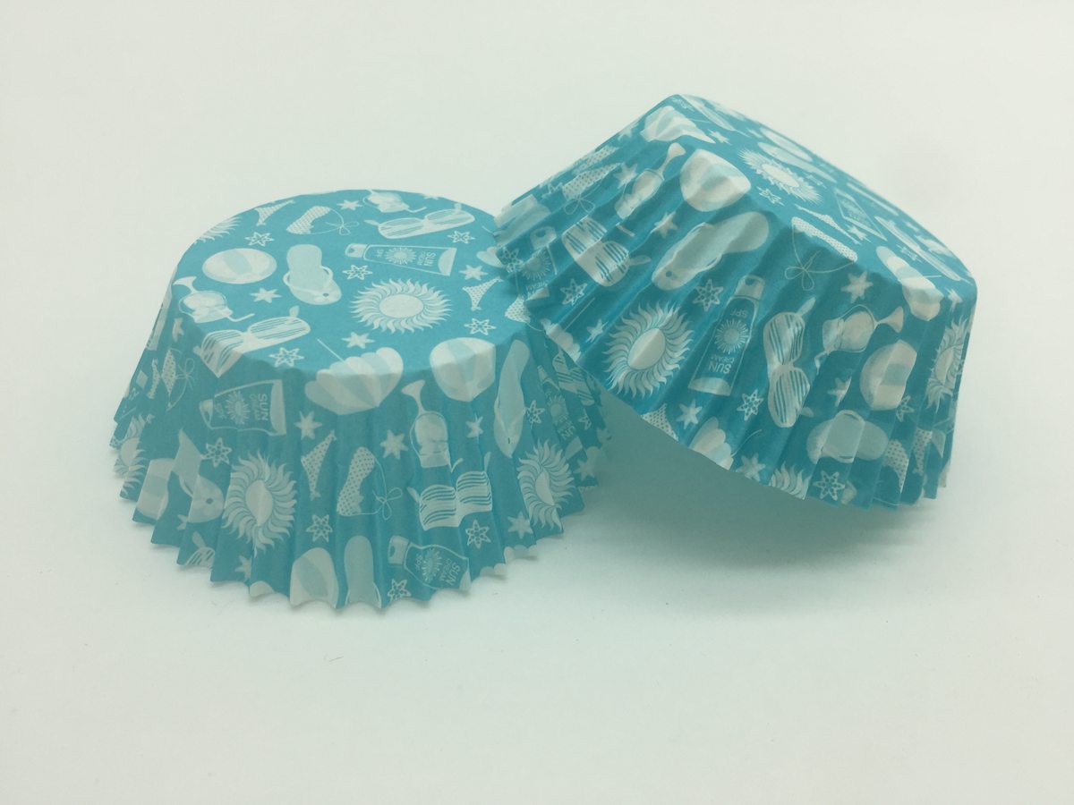 Light Blue Animal Print Cupcake Liners , Jumbo Cute Cupcake Holders / Cups For Cake