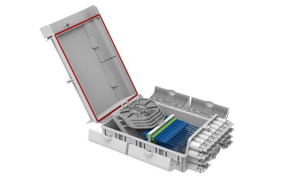24 Ports Fiber Optic Junction Box 48 Fibers Outdoor Wall / Pole Mounted Waterproof