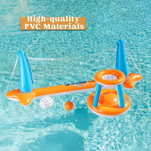 AJUNION PVC Inflatable Volleyball Pool Floating Swimming Float for Max Capacity ＞500kg