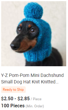 Y-Z Pom-Pom Mini Dachshund Small Dog Hat Knit Knitted Little Dog Pet Hat