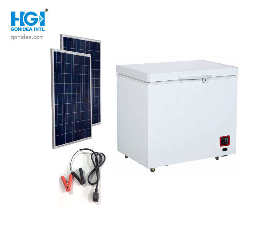 Белый DC привел верхней части замораживателя Thermocool литра в действие 42.5kg солнечной открытый 162