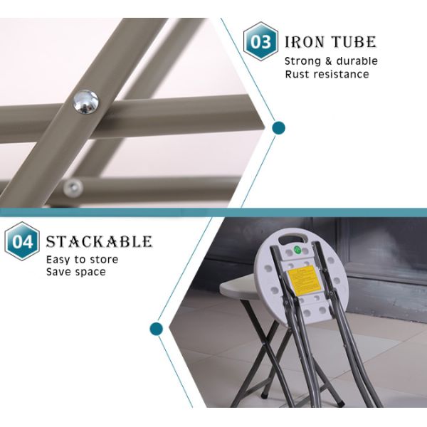 OEM Modern Lightweight Round Plastic Folding Chair And Table Stool folding table and chairs set