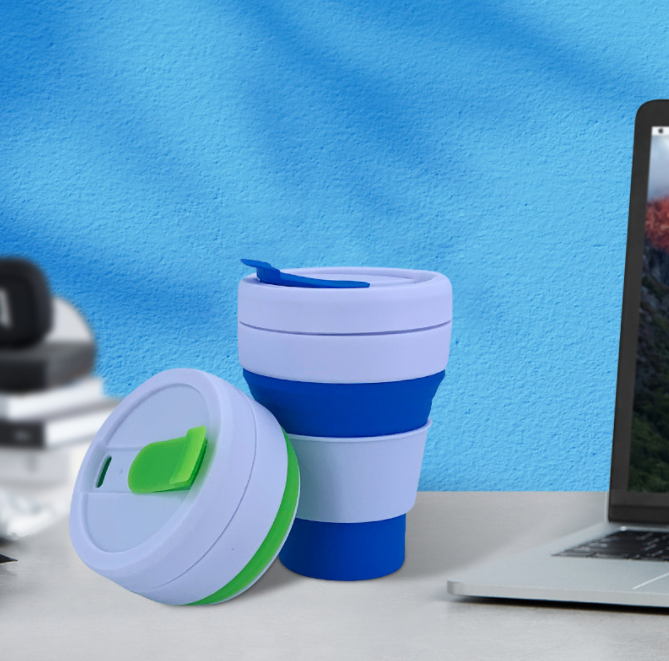 Stock Portable Retractable Collapsible Water Bottle for Event Gift and Pocket Coffee Cup
