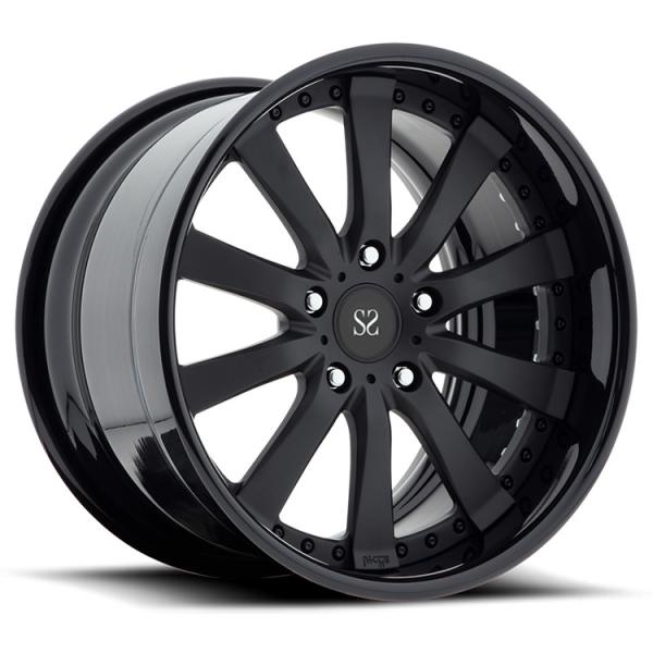 L'alliage adapté aux besoins du client par noir de lustre borde 22 pour Land Rover 2-Piece a forgé les jantes 5x120 5x108