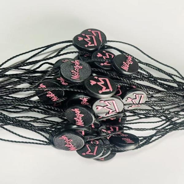 Tailor Made Elastic Knotted Black Hang Tag String Rope Accessories Custom