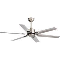 Ventilateur de plafond moderne intérieur économe en énergie en acier inoxydable/bois avec pales et lumière LED, style NOUVEAU, 48, 52 et 56 pouces, DC/AC