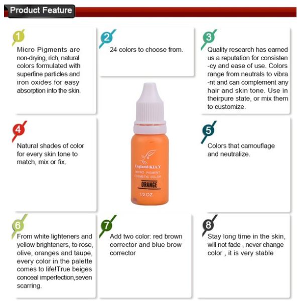 Permanent Natural Micro Pigment England Kiay For Tattoo