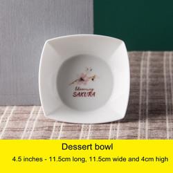 Japanese Cherry Blossom White Round Rectangle Square Baking Dessert Bowl Restaurant Ceramic Dinner Plate And Mug