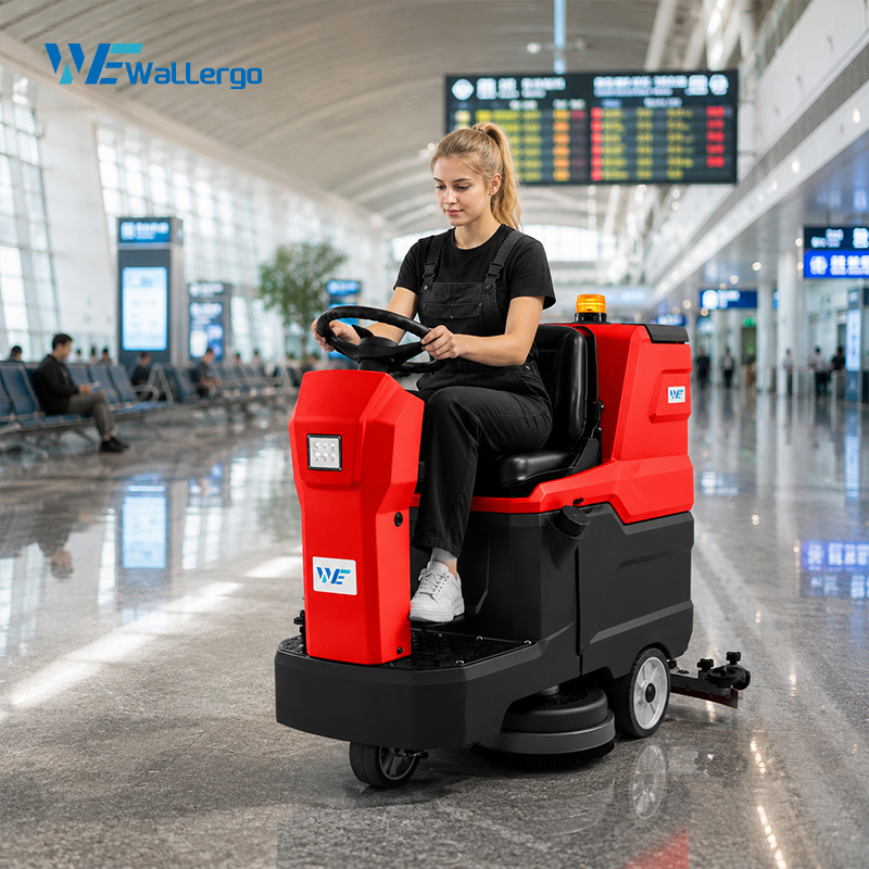 2026 New Style Concrete Warehouse Mop Cleaning Machine Automatic Micro Driving Ride on Floor Scrubber Machine