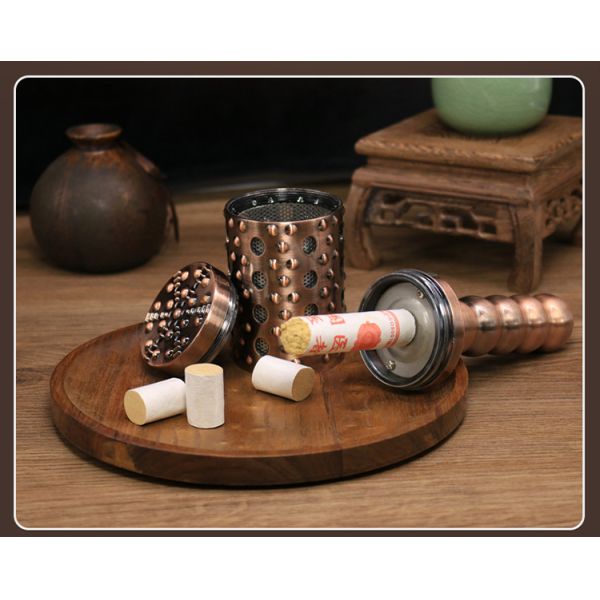 Abdomen Hand and Leg Moxibustion Massage Moxa Roll Burner Stick with Pure Copper