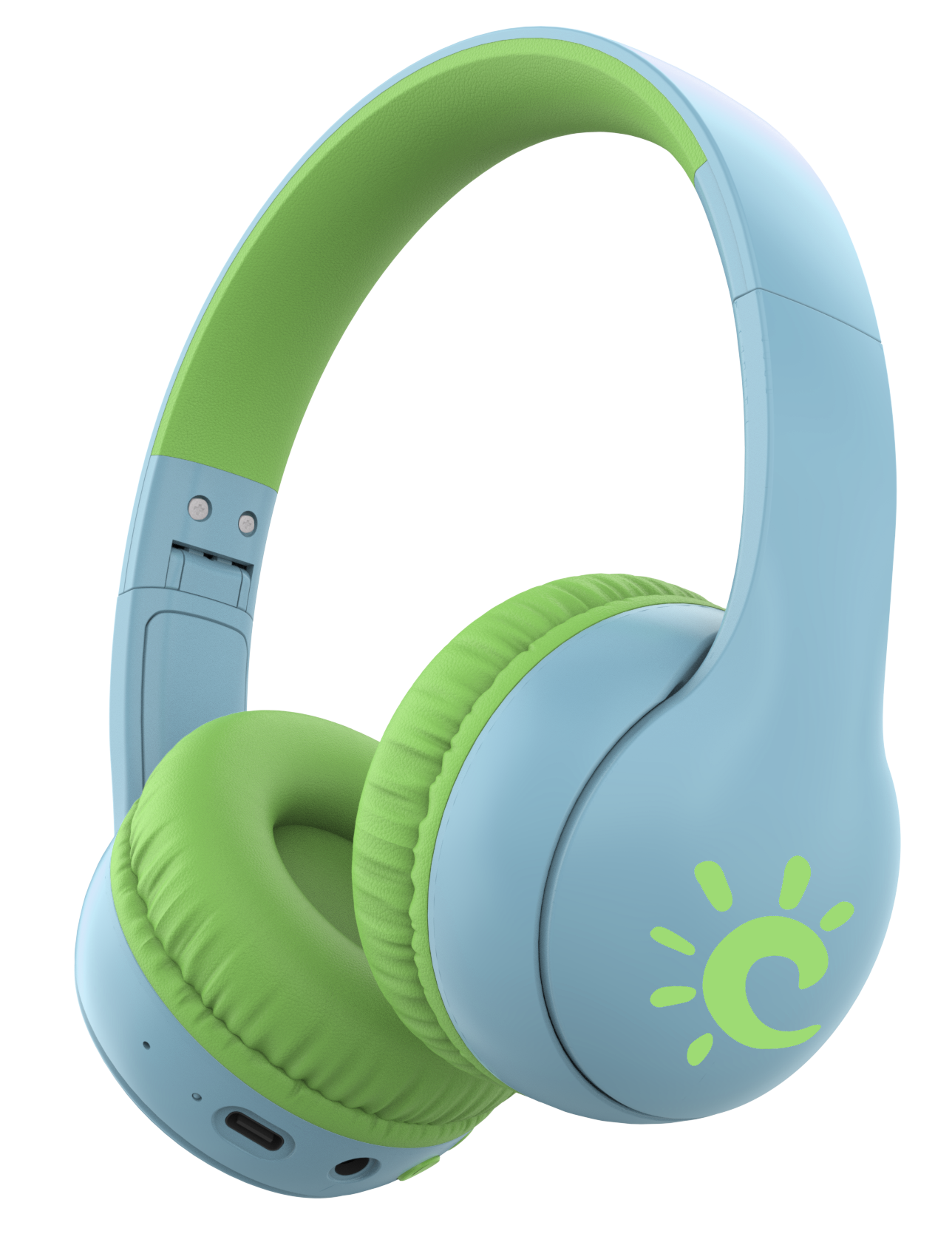 Blue Foldable Bluetooth 5.4 Over Ear Headphones 35H Playtime AUX Wired Stereo Headset Wired Connection