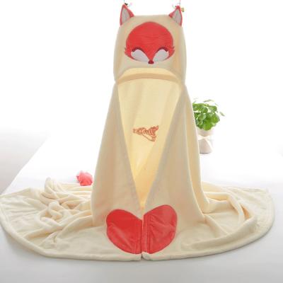 Cozy Plush Flannel Hoodie Blanket Animal Cape Winter Polyester Hooded Blanket